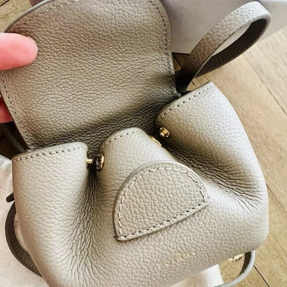 $1195 Authentic POLENE Numero Un Taupe Made in SPAIN Micro Mini Crossbody Bag - Picture 5 of 11